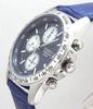 SEIKO Chronograph Watch with Genuine Leather Navy Officially Distributed in Japan by Seiko Strap, Blue, SND365P1-BL