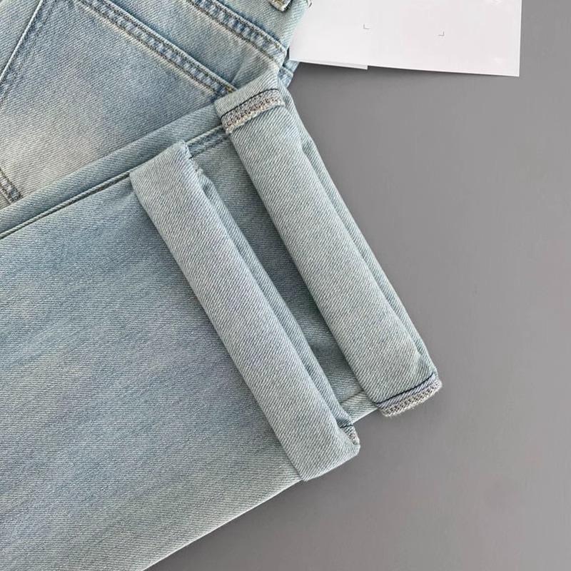 Women's Moonlight Blue High Waist Wide Leg Jeans - Trendy, Versatile, Slim Fit, Loose Drape Casual Trousers