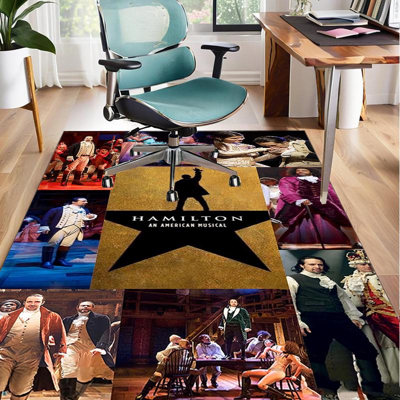 Star Hamilton Art Office Rug Chair Mat, Game Carpet, Suitable for Front Door, Bedroom, Living Room, Desk, Holiday Gift