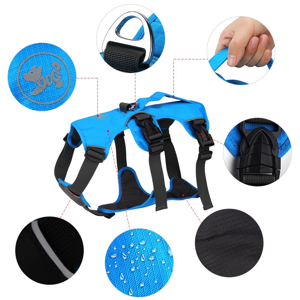 Classic Oxford Cloth Pet Dog Harness Waterproof Adjustable Vest Style Reflective Dog Harness for Medium Large Dogs and Cats Pet Supplies