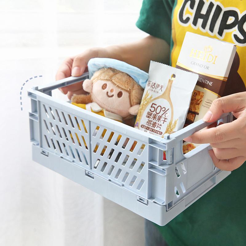 Mini Desktop Cream Colour Plastic Foldable Stationary Organizer, Pen, Pencil, Masking Tape, Small Thing Storage, 1 Pc