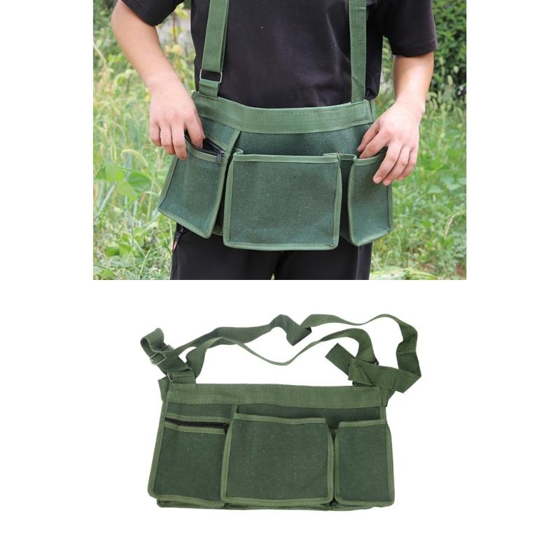 Heavy Duty Foldable Utility Pouch Reusable Storage Bag Organizer Multiple Compartments For Tools Groceries Travel Gardeners