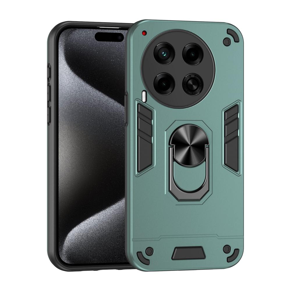 KEYSION Stoßfeste Armor-Hülle für TECNO Camon 30 4G 5G Silikon+PC Kameraschutz Ringständer Handyhülle für Camon 30 Pro 5G