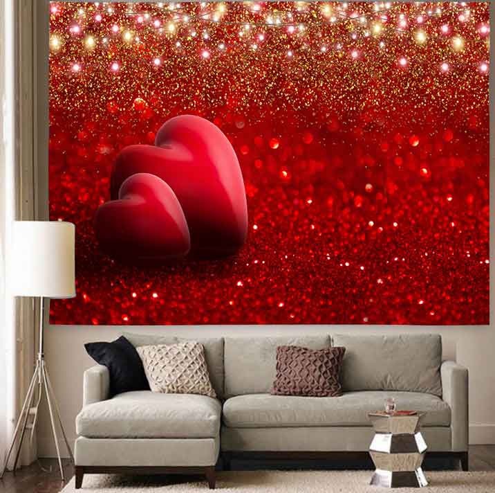 

LVOE сладкий гобелен красный любовь любовь принт для губ искусство настенный гобелен Свадебная вечеринка эстетическое украшение для комнаты домашний декор 100X75CM