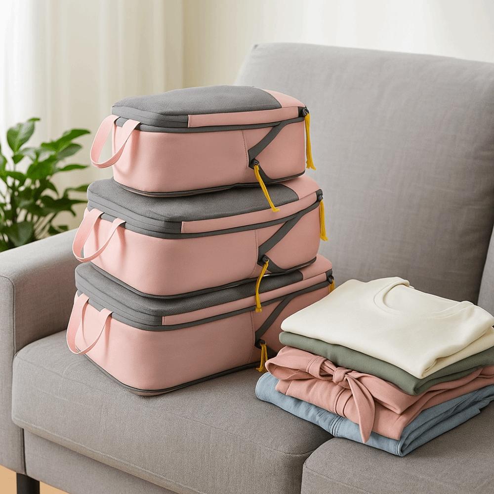 4Pcs/Set Expandable Luggage Compression Packing Bags Oxford Fabric Underwear Sorting Bag  Underwear