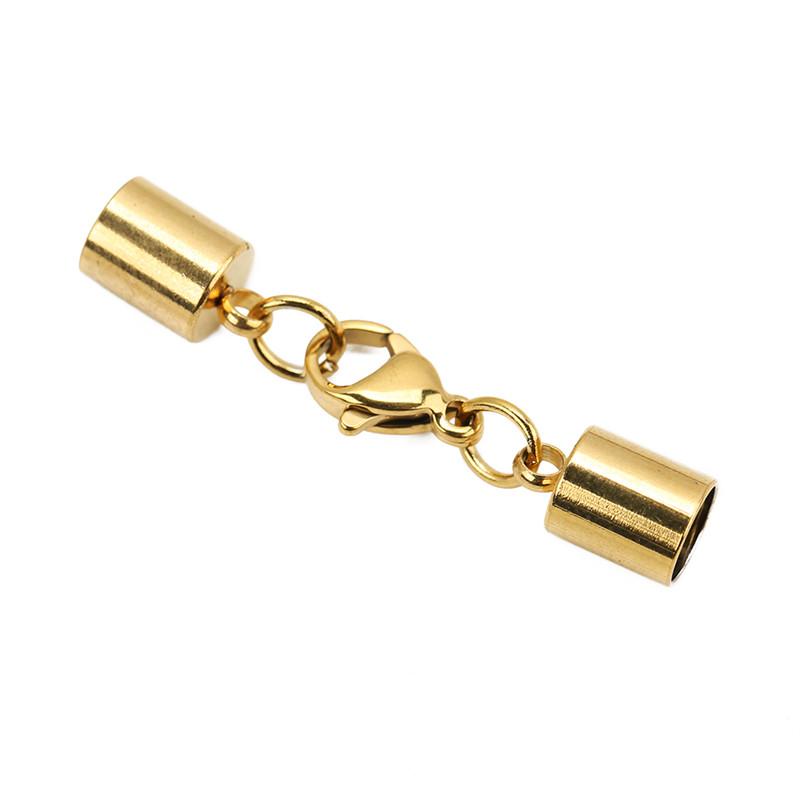 

2pcs PVD Never Fade Stainless Steel Necklace Clasps Hooks For 2 3 4 5 mm Round Cord End Bracelet Connectors For Jewelry Making Hole 2mm золотистый