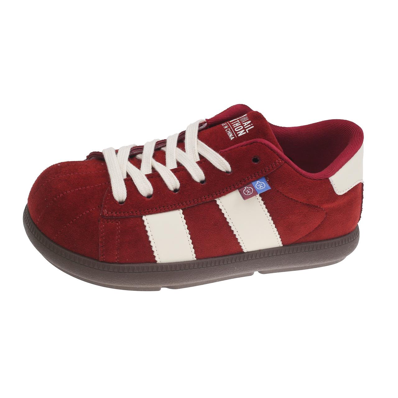 

Soft-soled lightweight German training shoes women s 2025 autumn new versatile lace-up casual shoes students look thin and popular Forrest Gump shoes 40 красный