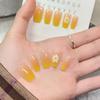 Summer Daisy Gradient Press-on Nails - Gentle Whitening Manicure Set, Reusable with Tools