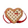 Cartoon Heart Shaped Shoulder Bag PU Leather Bag Cherry Decor Cream Cake Box Bag Cute Crossbody Handbag for Women Girls