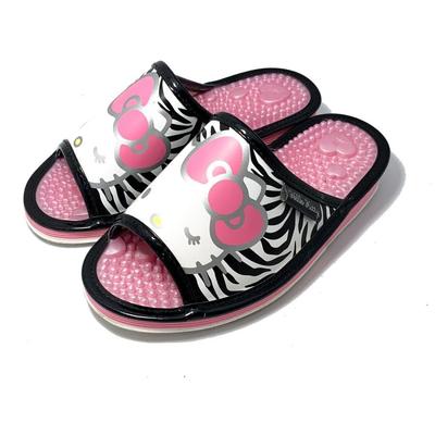 Sanrio Healthy Sanrio Animal Design SAHS004 Pink Hello LL Japanese-made Sandals, (Black Kitty, 25.0 Cm)