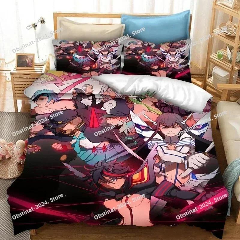 3D Anime KILL La KILL Bedding Set Printed Single Comforter Quilt Bed Cover Duvet Cover Pillow Case 3 Pieces Sets Kids Adult Size
