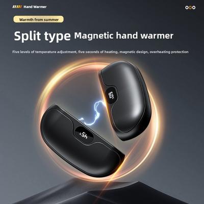 Magnetic Hand Warmer USB Charging Separate Hand Warmer Digital Temperature Portable Heater
