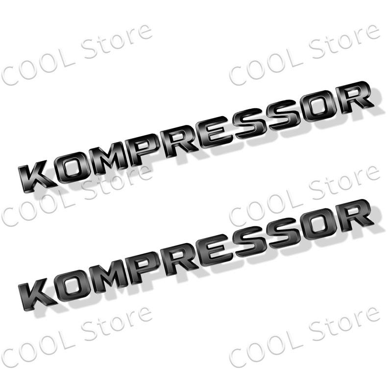 1Pcs 3D ABS Kompressor Letter Logo Sticker Tail Bumper Badge Auto Rear Trunk Decor For Mercedes Benz C SLK CLK ML GL CL55 SLK200 RN1