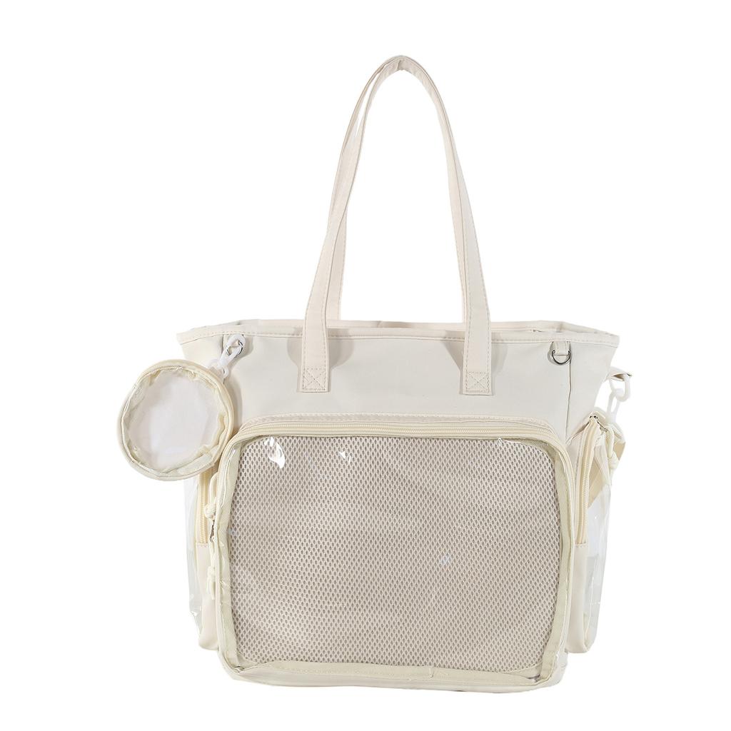 New Large Capacity Clear Itabag Tote Bag Girls Lightweight Nylon Pin Display Kawaii School Book Shoulder Bag Female Ita Handbag