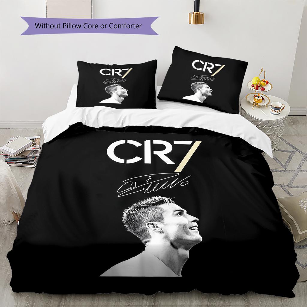 Biancheria da letto con motivo Cristiano Ronaldo Decorazione per la casa Regalo di compleanno (1 * copripiumino + 2 * federa, senza nucleo)