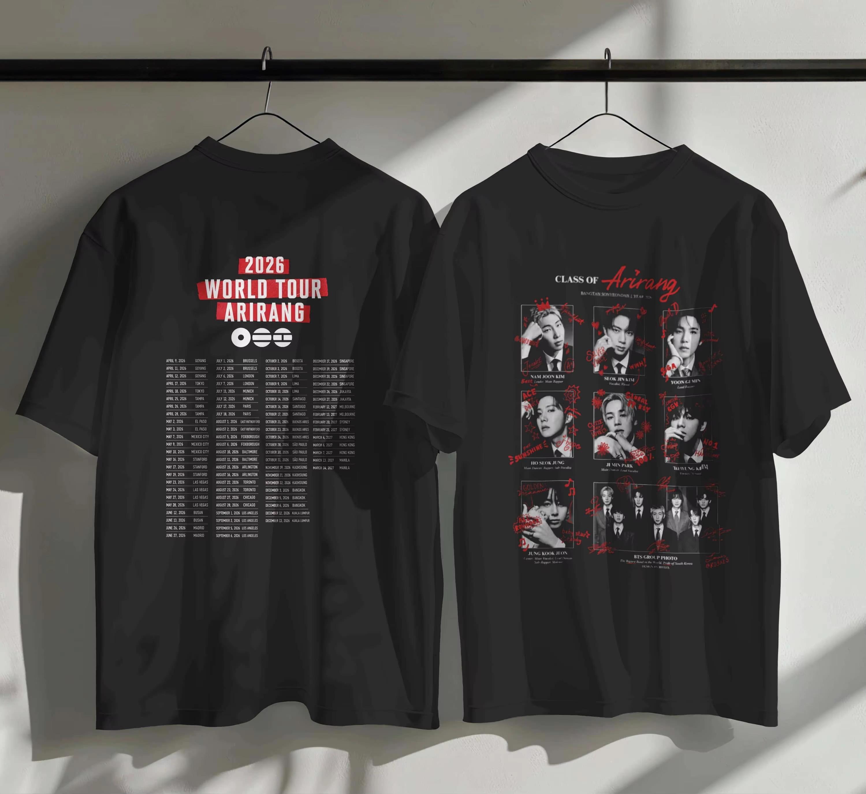 2026 Kpop World Tour Vintage Kpop Print Y2K Concert Group Summer New Comfortable T-shirt 4XL