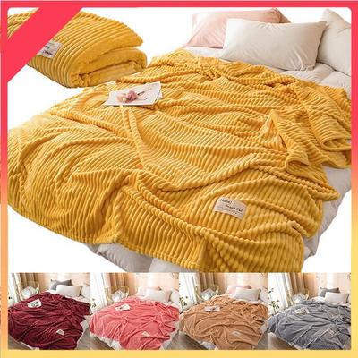 Throw Blanket for Sofa Yellow Green Gray Solid Color Soft Warm Flannel On The Bed Plaid Single Grid Bedspread Layer