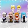 6pcs Hatsune Miku Virtual Singer Anime Action Figure para Crianças, Modelo 3D PVC, Acessórios Cosplay Bonitos, Caráter Adorável