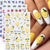Frucht-Nagelkunst-Aufkleber Selbstklebend Zitrone Erdbeere Blaubeere Maniküre-Dekor Aufkleber Einfach anzuwenden Zuhause Salon DIY Nagelzubehör