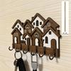 2D Flaches Haus Schlüsselanhänger Holz Dekorative Schlüsselaufhänger Geschenke Wand Schlüsselregal Heimwanddekoration