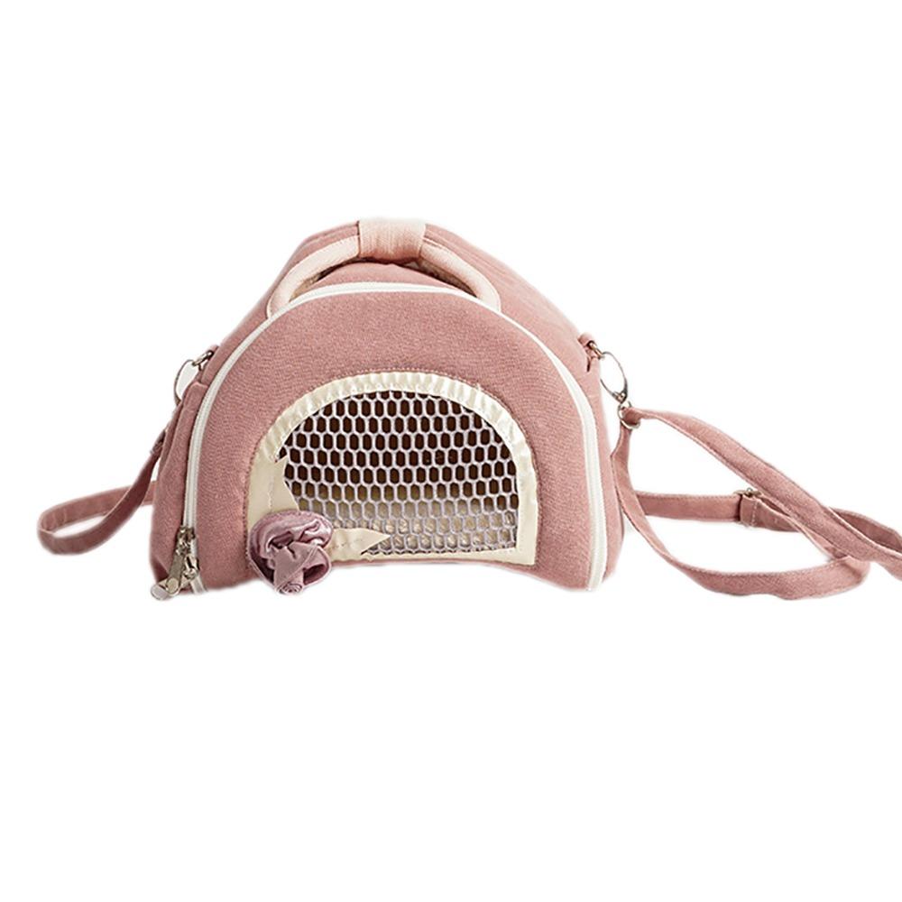 

Портативная сумка-переноска для маленьких питомцев Бархат+Сетка Сумка-тоут для хомяка для путешествий питомца Морская свинка розовый