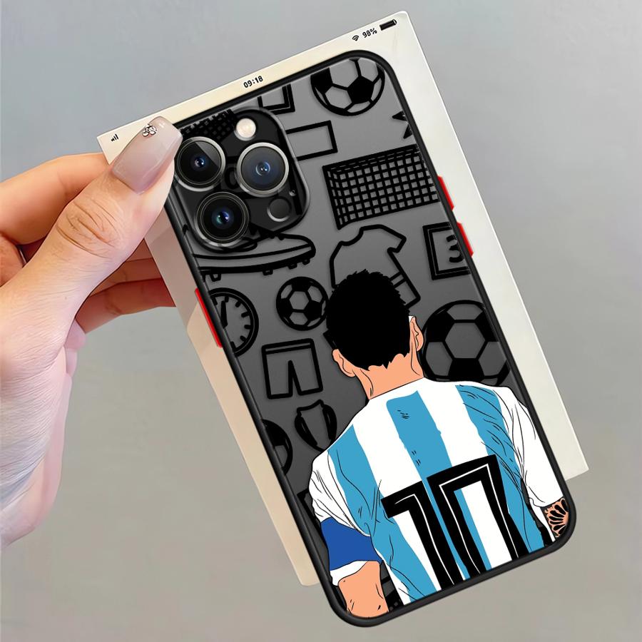 Soccer Football Number Funda Back Phone Cover Case for iPhone 17 Pro Max XS XR 13 Mini 16 Plus 12 14 15 11 7 8 SE Air