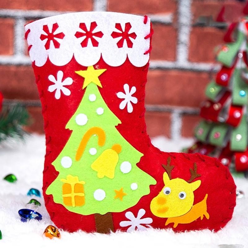 Creative Christmas Stockings Craft DIY Handcrafts Kindergarten Handmade for Toddlers Children Art & Crafts Supply