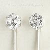 Jewelry PT900 Diamond Single Stone X Total For Both 6 FG Colorless and Transparent [Diamond World] Women's Earrings, 0.15ct 0.15ct, 0.30ct, Ears,