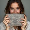 New Creative Pattern Zipper Storage Bag Printed Fine Hemp Cloth Bag Women's Multi Functional Makeup Bag