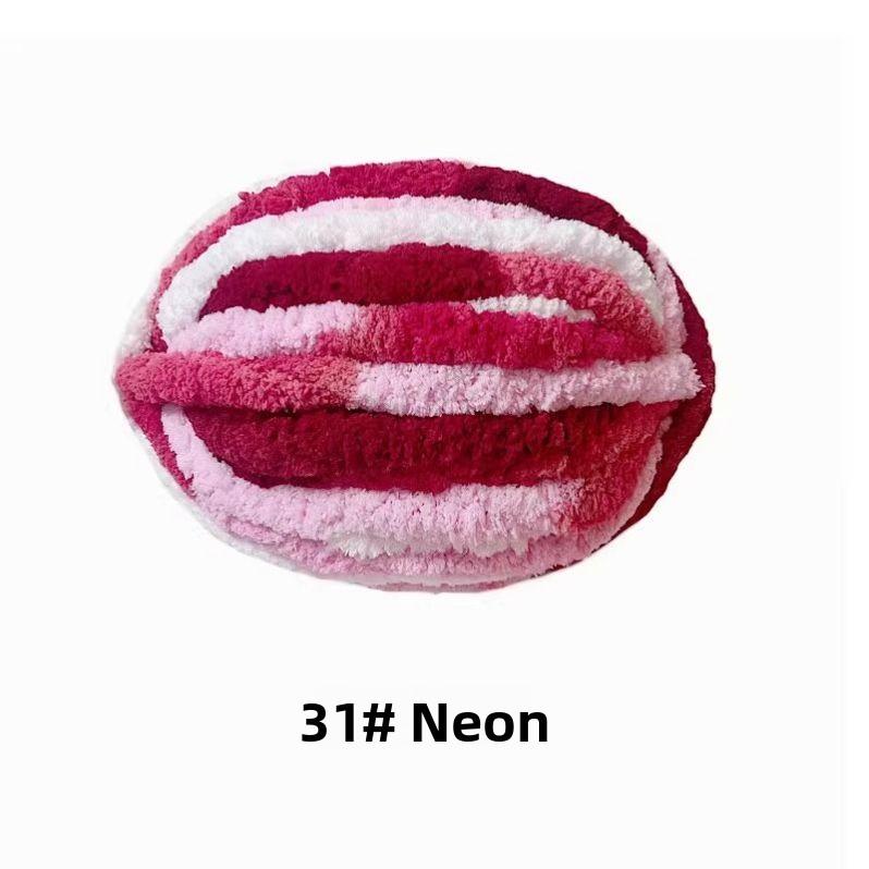 Handmade DIY Rainbow Adient Yarn Scarf Tail Line Finger Knitting Cozy Nest Cuion Thi Ice Strip Yarn