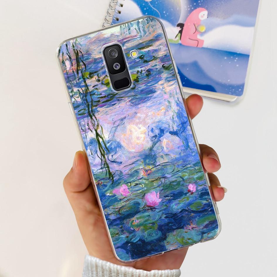 For Samsung A6 Plus 2018 Case SM-A605F New Fashion Butterfly Marble Soft Silicone Funda For Samsung Galaxy A6 A6+ SM-A600F Cover