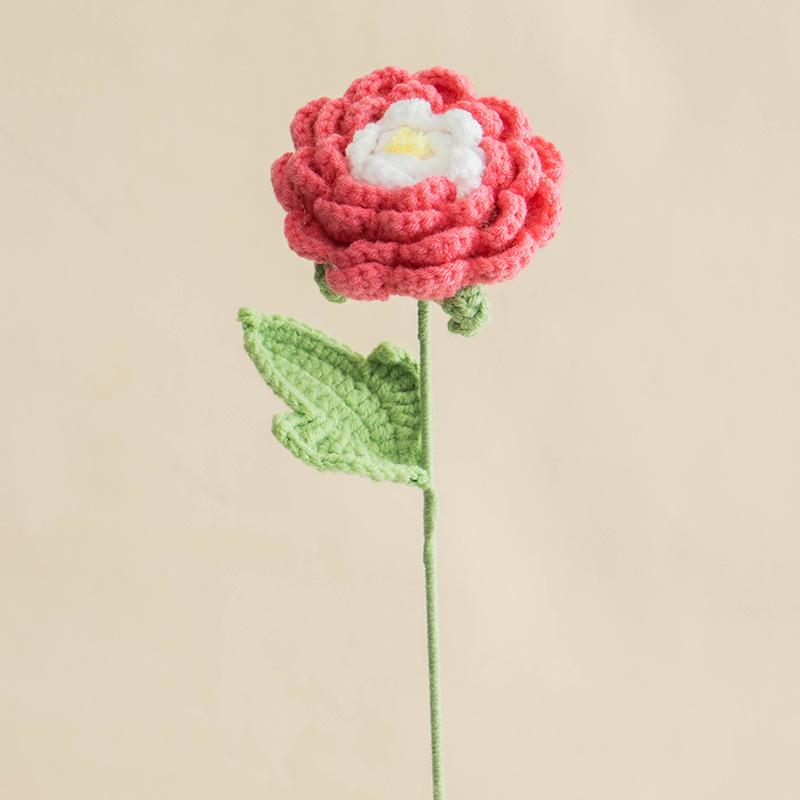 Handmade Woven Yarn Knitted Faux Flower Bouquet