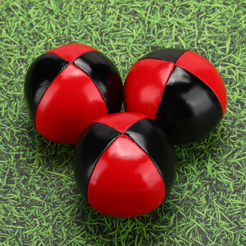 3PCS Red Black PU Leather High End Portable EPS Fine Colloidal Particle Juggling Ball