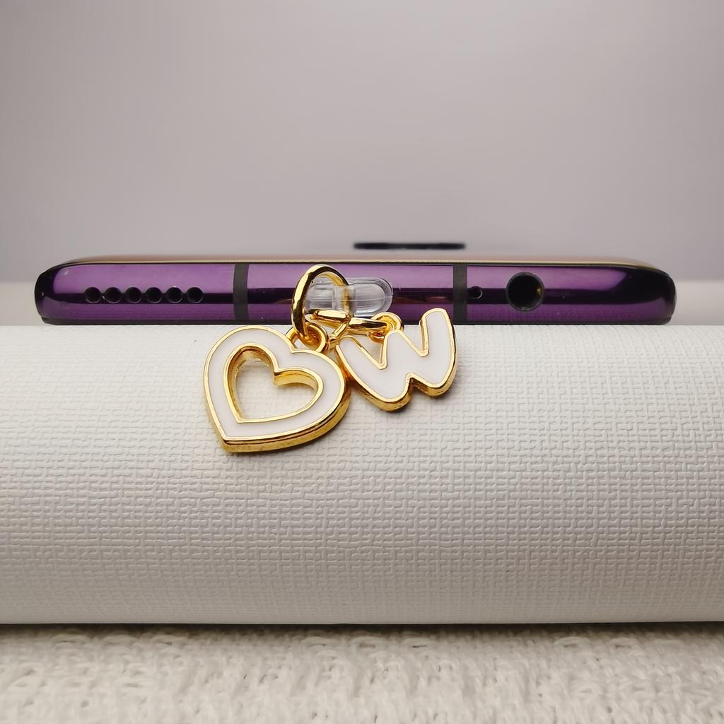 Love Letter A-M Phone Dust Plug, 26 Uppercase Letters Phone Charms, Phone Accessories, DIY Phone Decoration