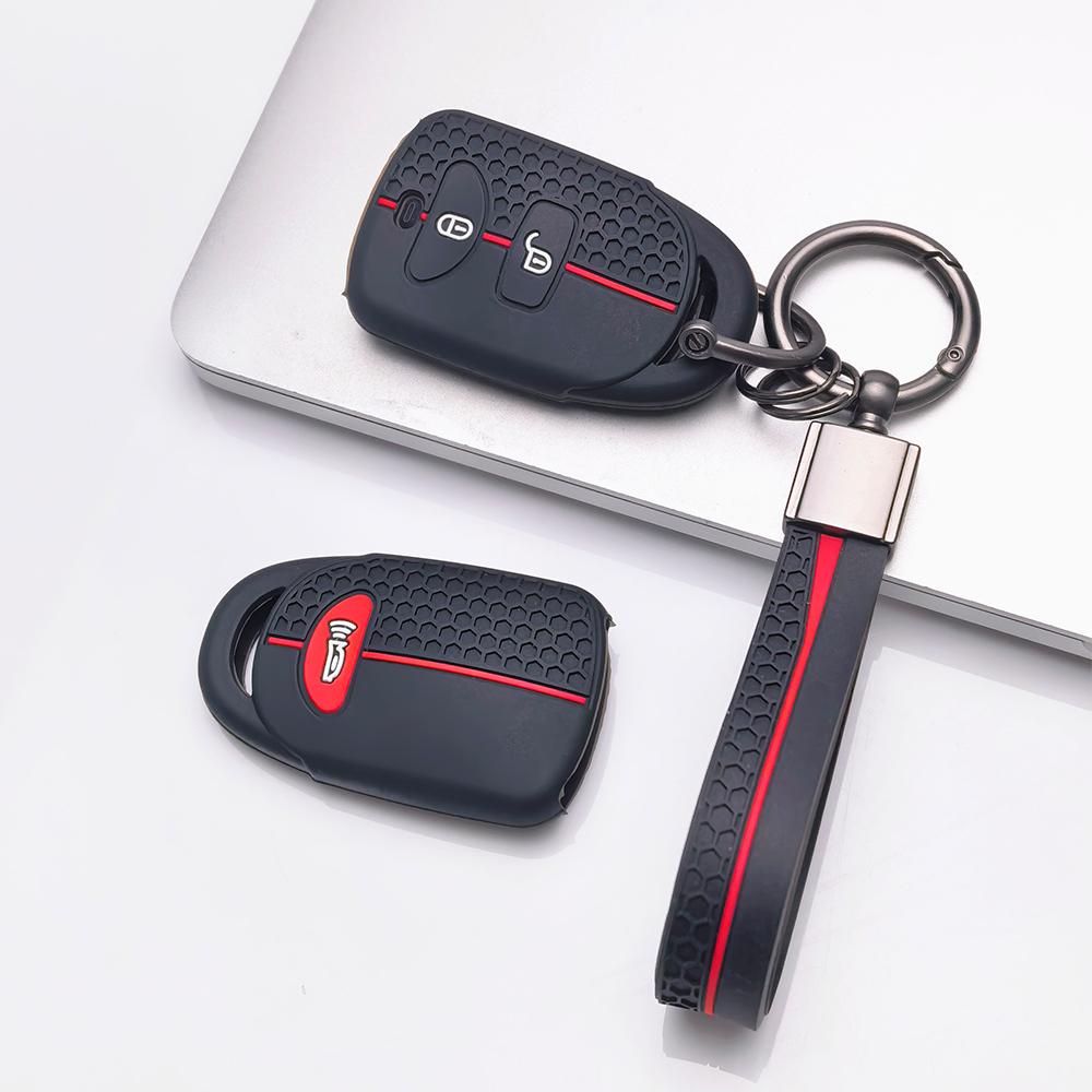 Key Fob Cover for Hyundai Elantra Tucson Models Santa Fe Ix35 with Keychain Anti-Scratch Surface Shockproof Structure Soft Grip Texture