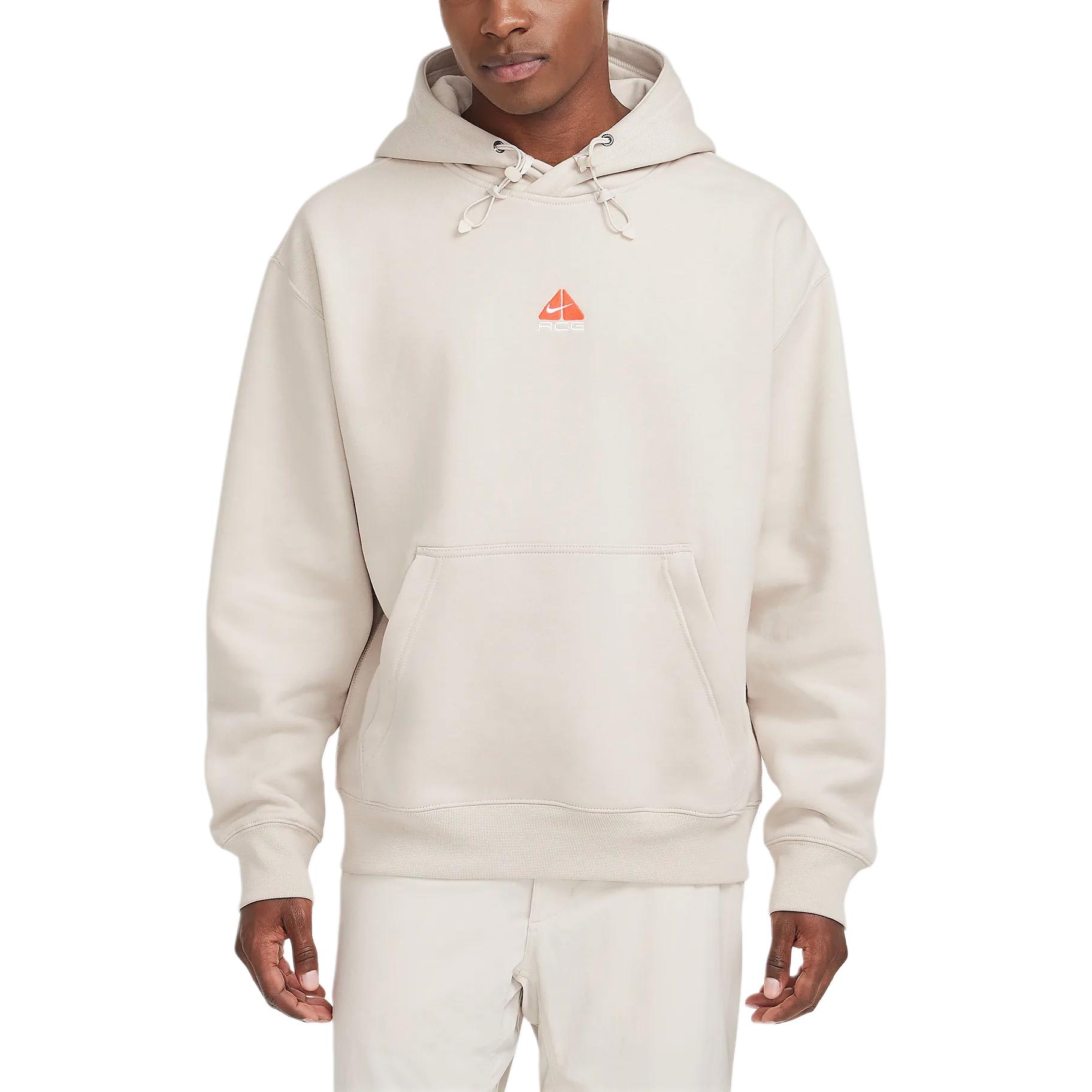 Nike Худи пуловер из флиса ACG Therma-Fit Модный повседневный теплый худи Мужские худи Светло-минерально-коричневый Насыщенный красный DH3087-104 XS