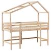 VidaXL Lit superposé et échelle et toit 80x200 cm bois de pin massif, lit intermédiaire, lit mezzanine avec échelle, lit 3282072