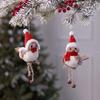 Festive Foam Bird Doll with Red Scarf and Hat - Christmas Decoration Pendant