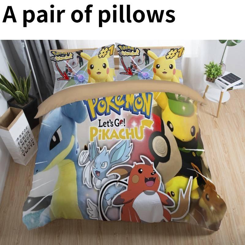 

Современный минималистичный 3D комплект постельного белья с ярким цифровым принтом, различных размеров Pikachu Pillowcase