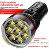 8LED Hochleistungs-Taschenlampe Starkes Licht Wiederaufladbar Camping Dimmung Mehrgang LED Schwachlicht Erinnerung Batterie Taschenlampe Portab P2S0