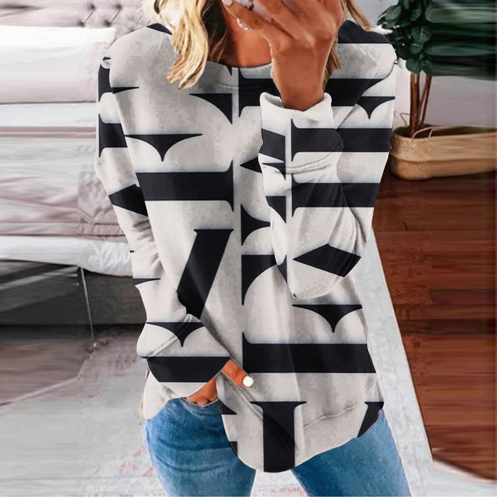 

Женская повседневная толстовка с капюшоном с геометрическим принтом, модные толстовки с длинными рукавами и круглым вырезом, женские толстовки с капюшоном, женские осенние топы 4XL