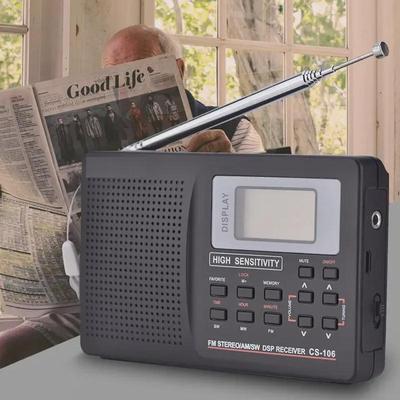 Portable Multi-band Radio with Digital Display for Seniors