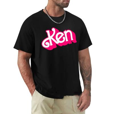 Herren Sommer Mode Baumwoll-T-Shirt Rosa Ken Buchstabenaufdruck Tops Tees Männlich Lässig O-Ausschnitt Kleidung Kurzarm Harajuku Streetwear
