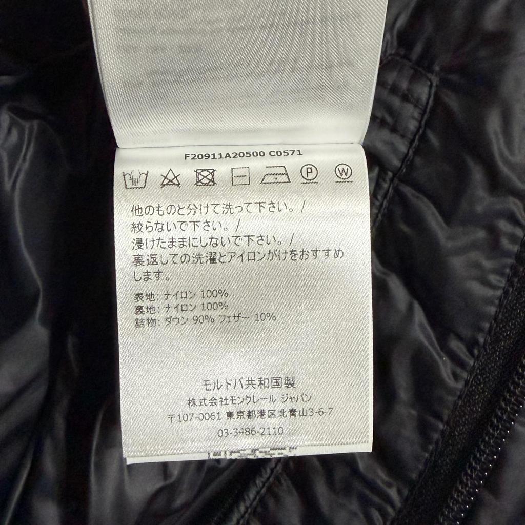 Used MONCLER SASSIEREDown Jacket Black Nylon Mens