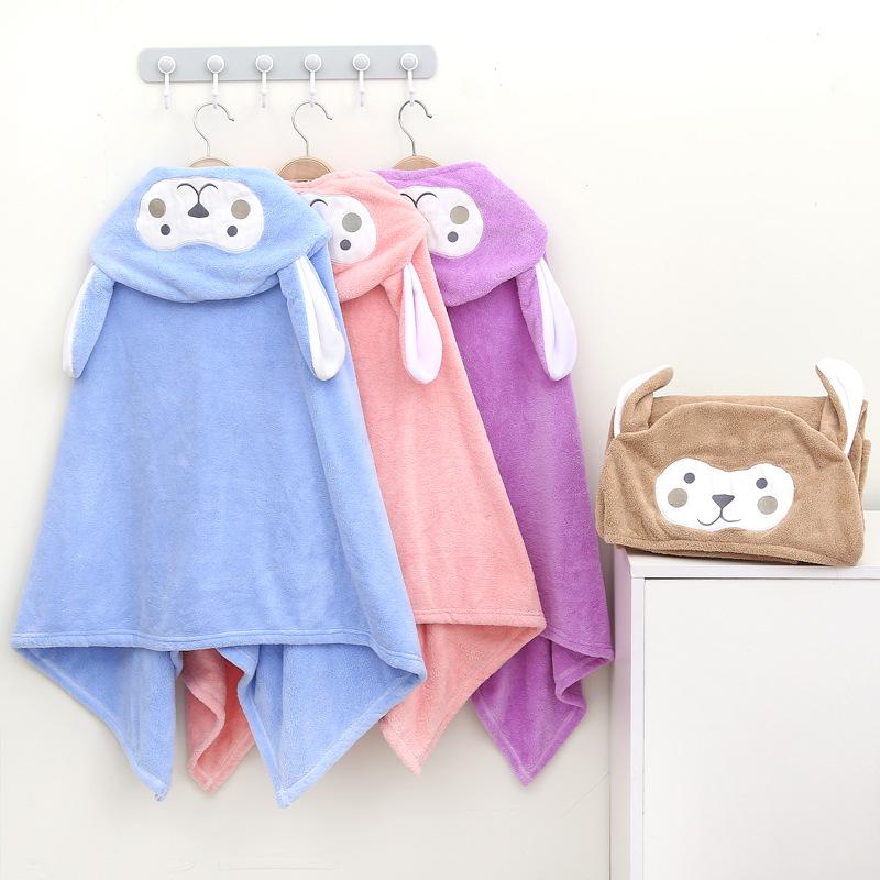 Water-Absorbent Cartoon Hooded Bath Towel Cape for Newborns & Toddlers