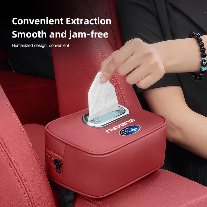 High-capacity Car Interior Tissue Box Kleenex Storage Bag Accessories For Subaru STI Forester Impreza Legacy Outback XV BRZ WRX cy5