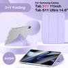 For Samsung Galaxy Tab S11 Ultra 14.6 " Case Smart Fold Acrylic Clear Stand Cover for Tab S11 11 " Funda with Pencil Holder
