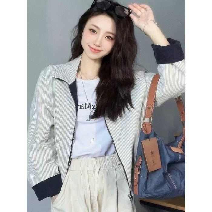 Двусторонняя куртка - Весна/Осень 2025 Повседневный свободный топ M