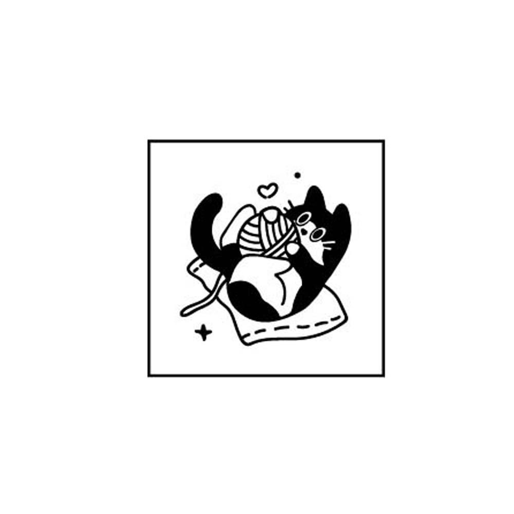 

Retro Vintage Black Cat Stamps Diy Craft Cat Seal Stamping Wooden Rubber Stamps Card Making Curious Kitten