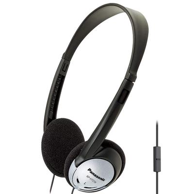 Fones de ouvido leves Panasonic Headphones com microfone e graves e conector natural transparente para telefones e trabalho em casa. Fones de ouvido supra-auriculares XBS, som, 3,5 mm para laptops.